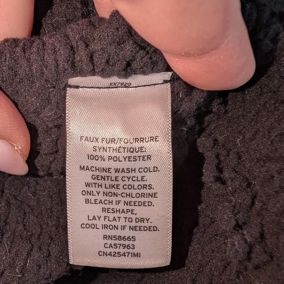 Faux Suede Sherpa Jacket Coat Black Open Front Cozy Everyday Outerwear - Picture 5 of 9